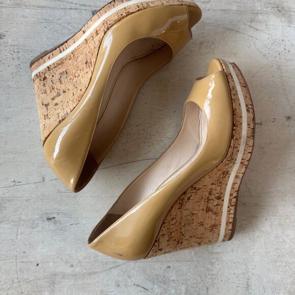 Prada Tan Corkscrew Wedges fits US 9 EU 40 (size 40.5 EU) - Picture 7 of 14